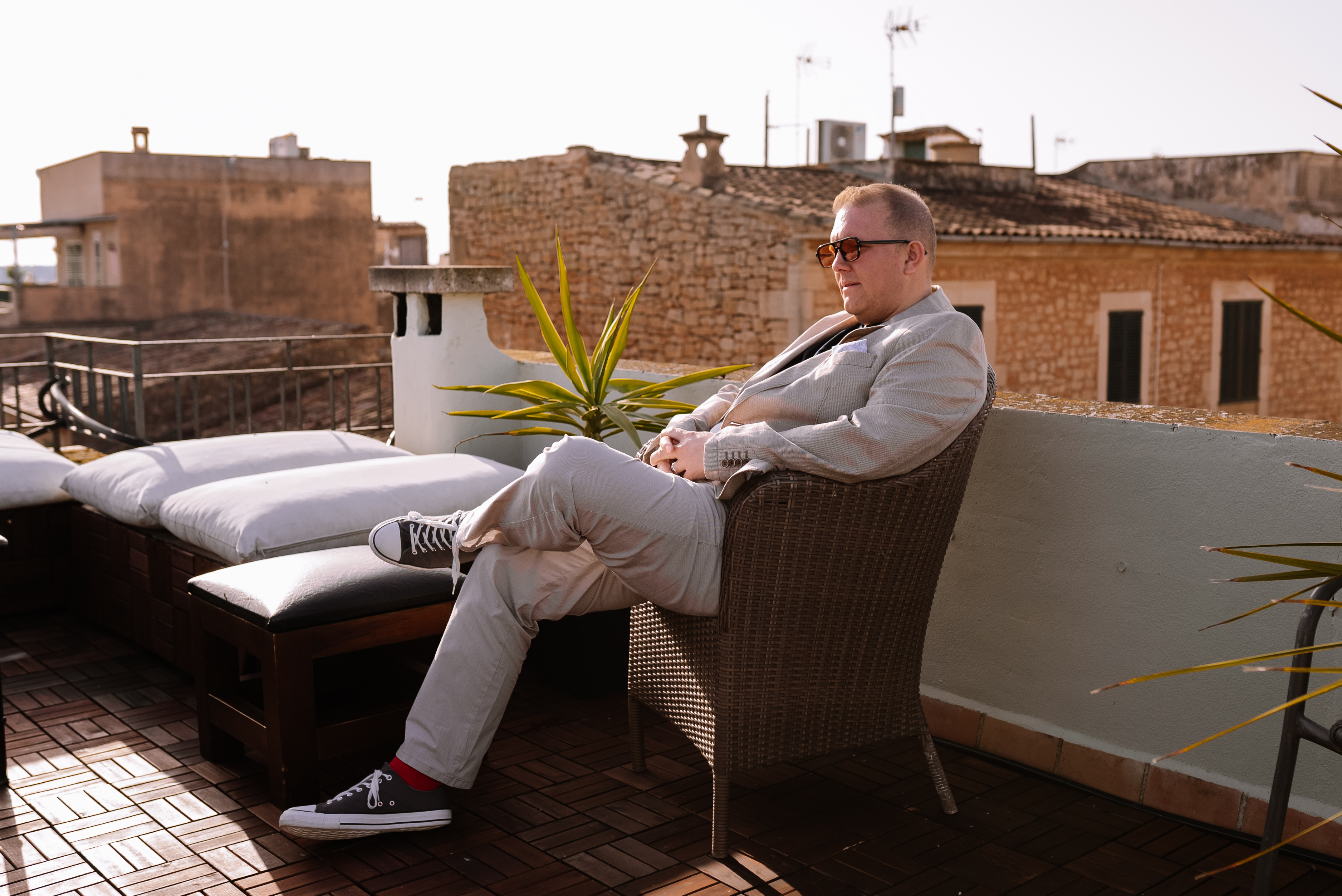 Marcel Kohlmeier auf der Dachterrasse